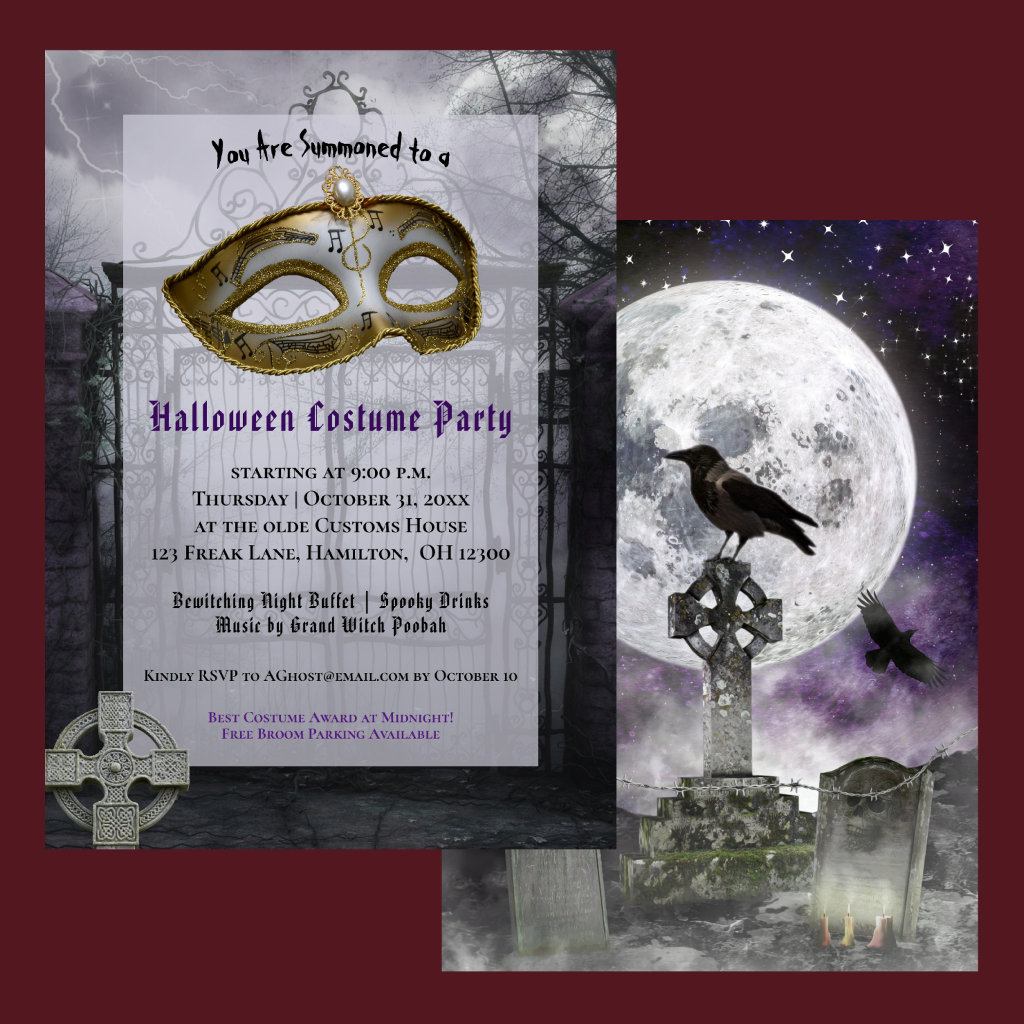 Adult Halloween Masquerade Party Invitation