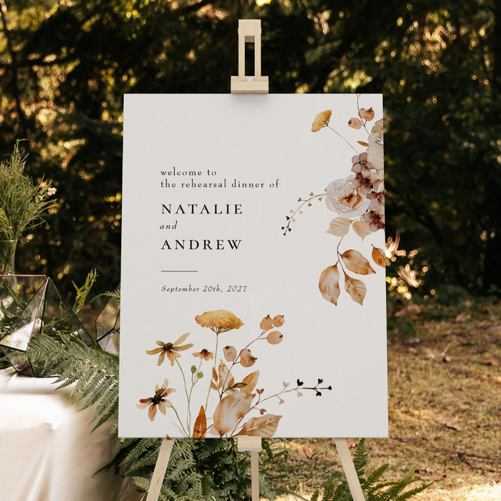 Top 10 Floral Rehearsal Dinner Welcome Signs