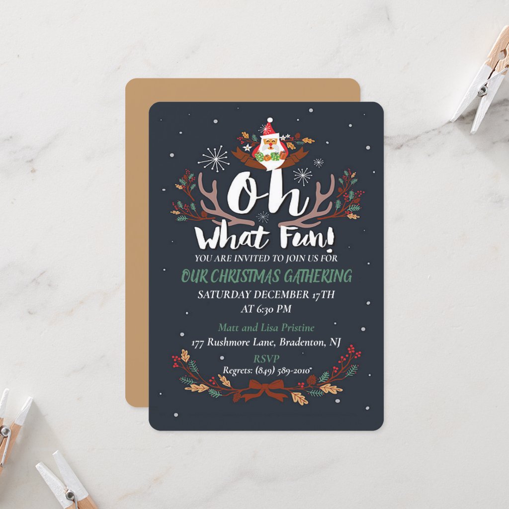 Cute Oh What Fun Christmas Party Invitation