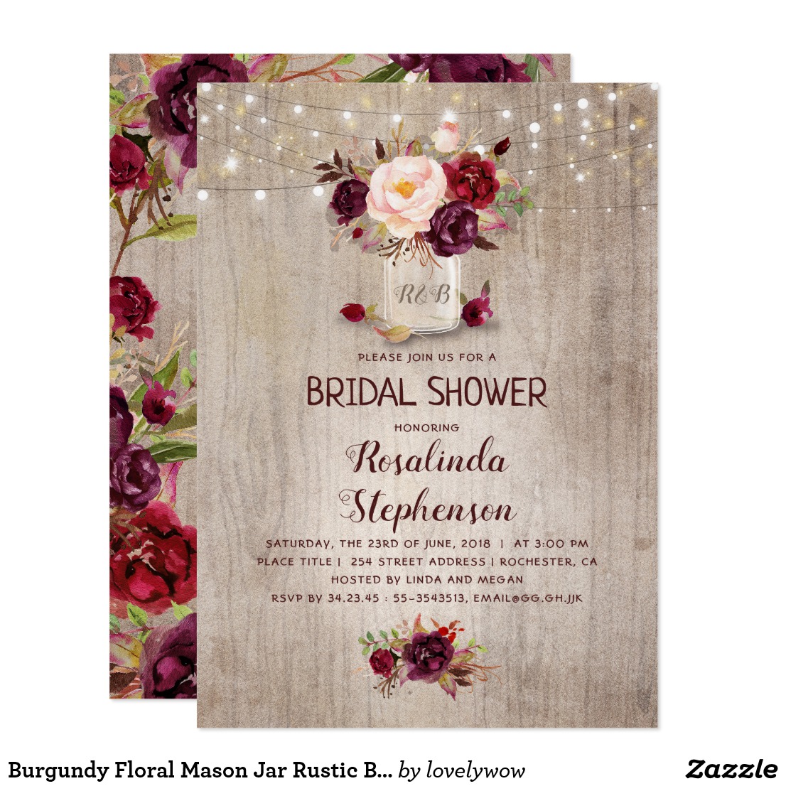 Rustic Country Bridal Shower Invitations 