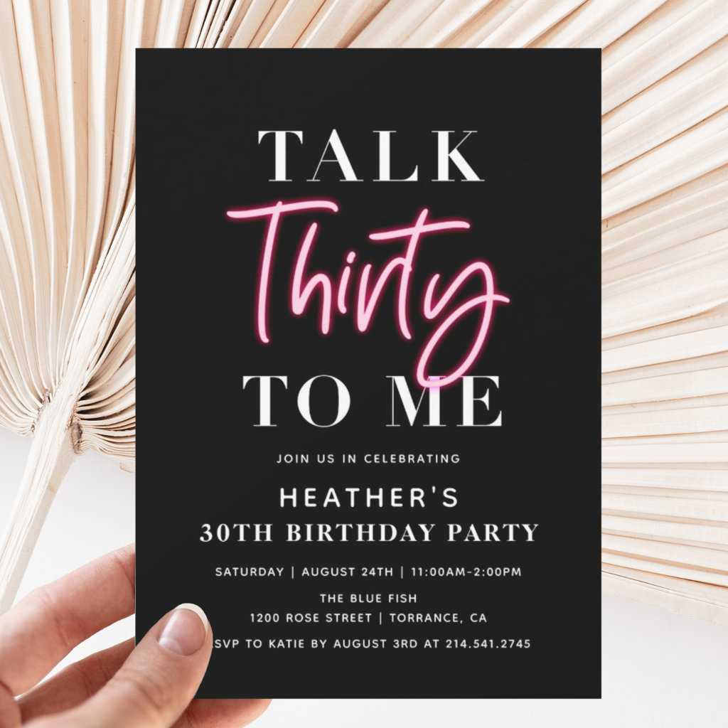 Talk 30 To Me 30th Birthday Party Invitation