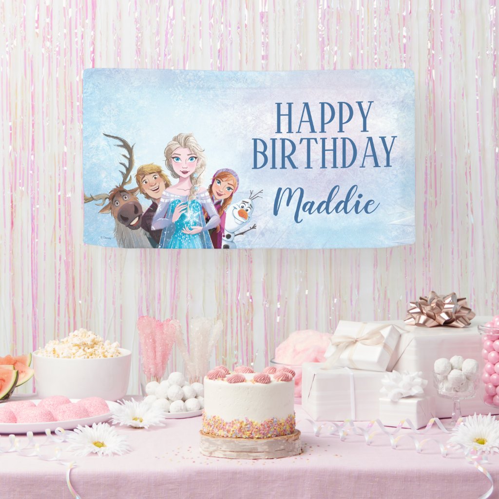 Simple and Modern Frozen Birthday Banner