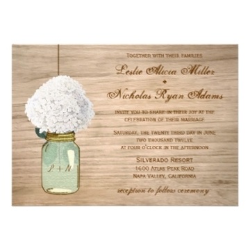 Rustic Mason Jar Wedding Invitations