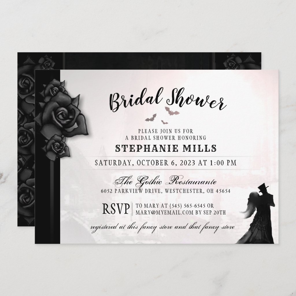 Gothic Romance Bridal Shower Invitation