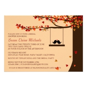  Autumn / Fall Bridal Shower Invitations