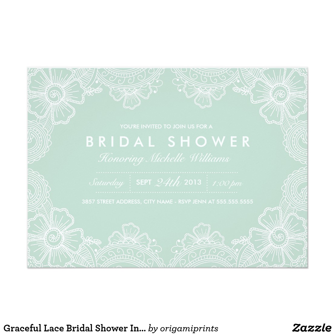 Lace Bridal Shower Invitations 