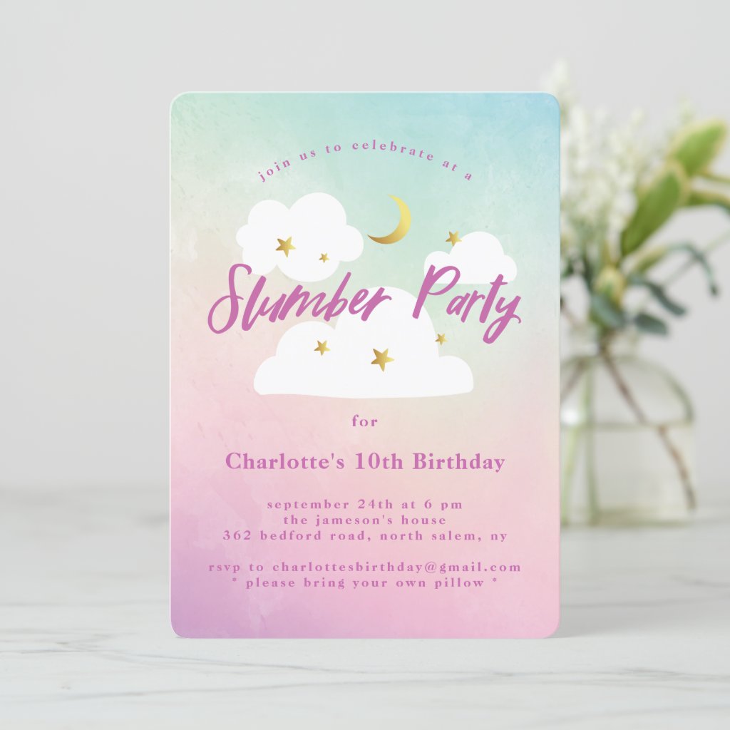 Top 10 Slumber Birthday Party Invitations