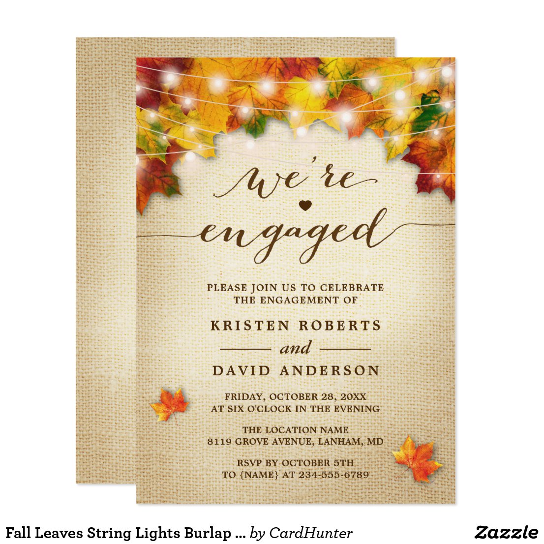 Autumn Fall Engagement Party Invitations