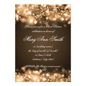 Sweet Sixteen Party Gold Sparkling Lights Invites