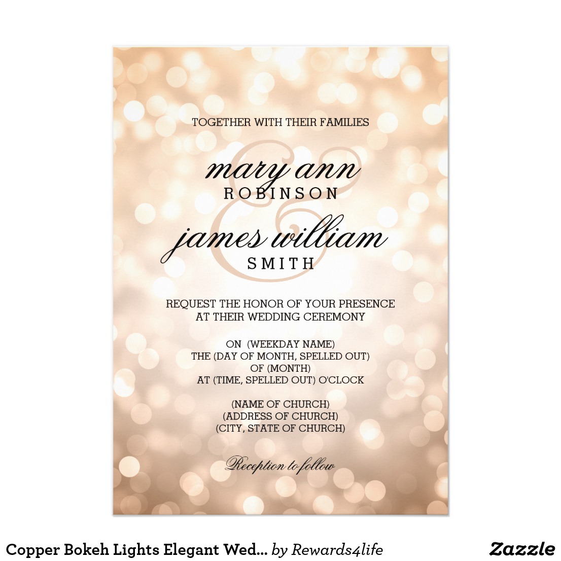 Rose Gold Wedding Invitations