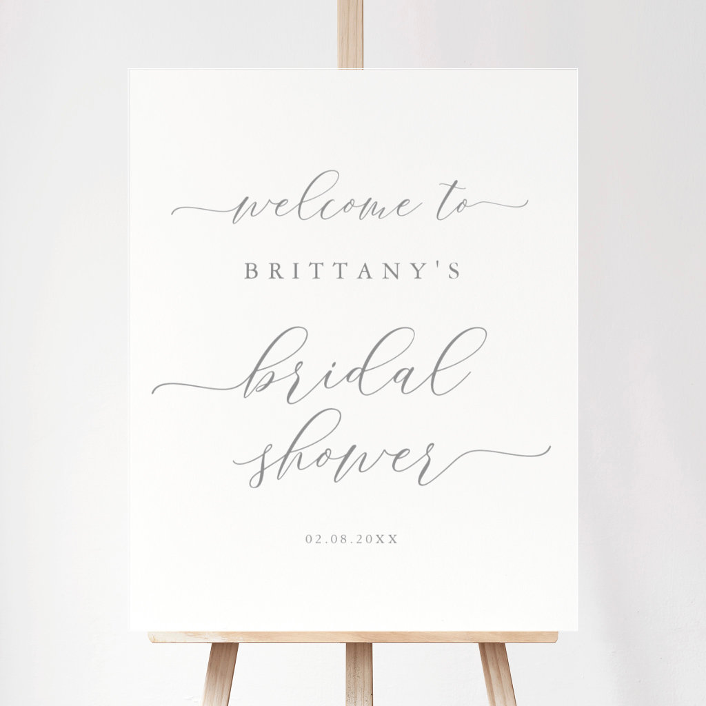 Simple Elegant Script Bridal Shower Welcome Sign