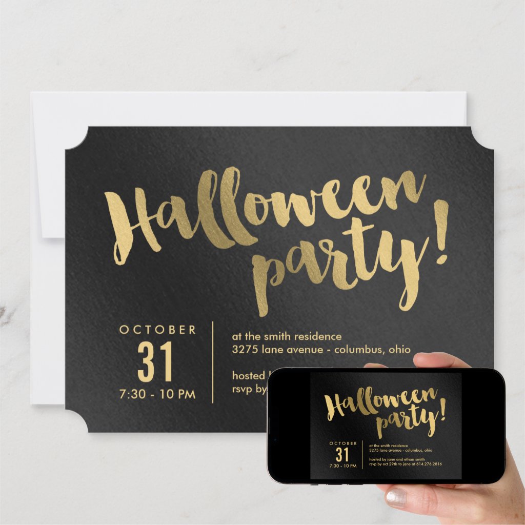 Simply Dashing Halloween Party Invitation