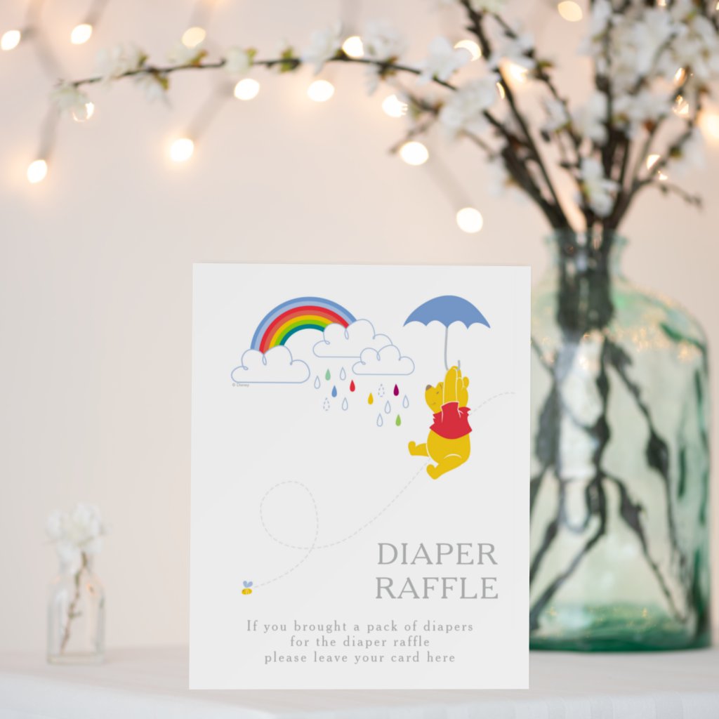 Winnie the Pooh | Boy Baby Shower Diaper Raffle Foam Board