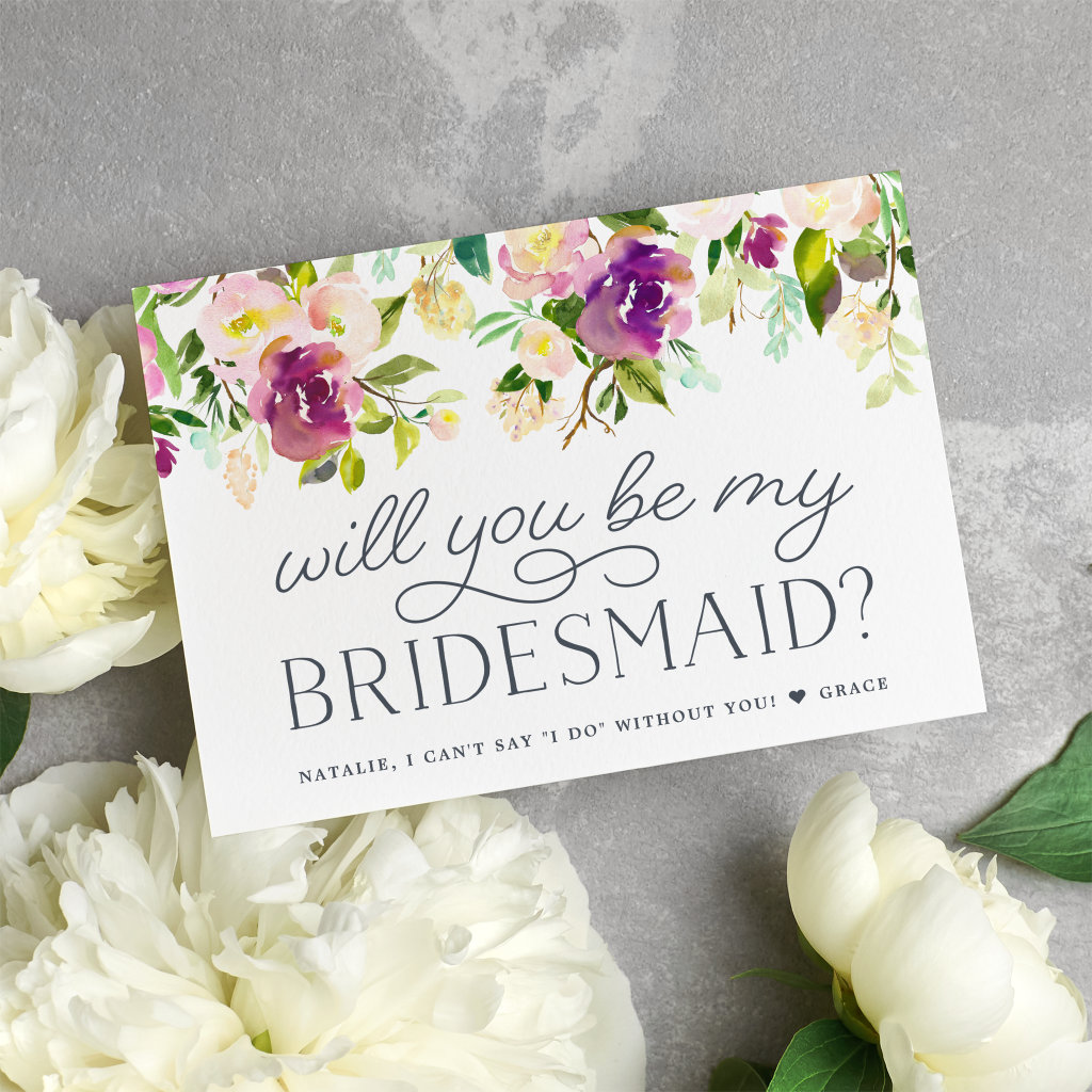 Vibrant Bloom | Will You Be My Bridesmaid Card