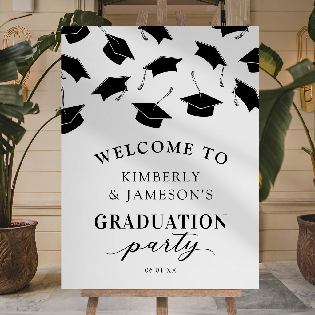 Double Graduation Party Welcome Foam Board