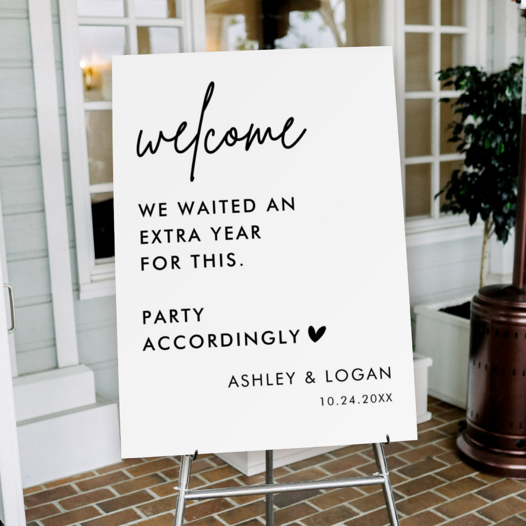 Postponed Wedding Funny Welcome Sign 