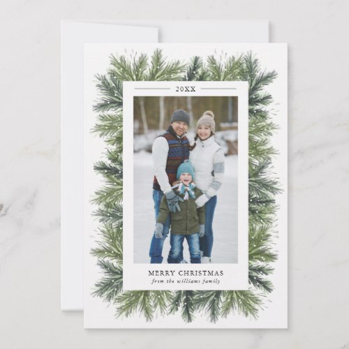 Snowy Pines Christmas Photo Card