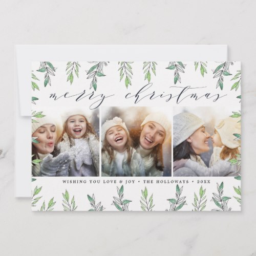 Winter Sage | Holiday Photo Collage Card by RedwoodAndVine